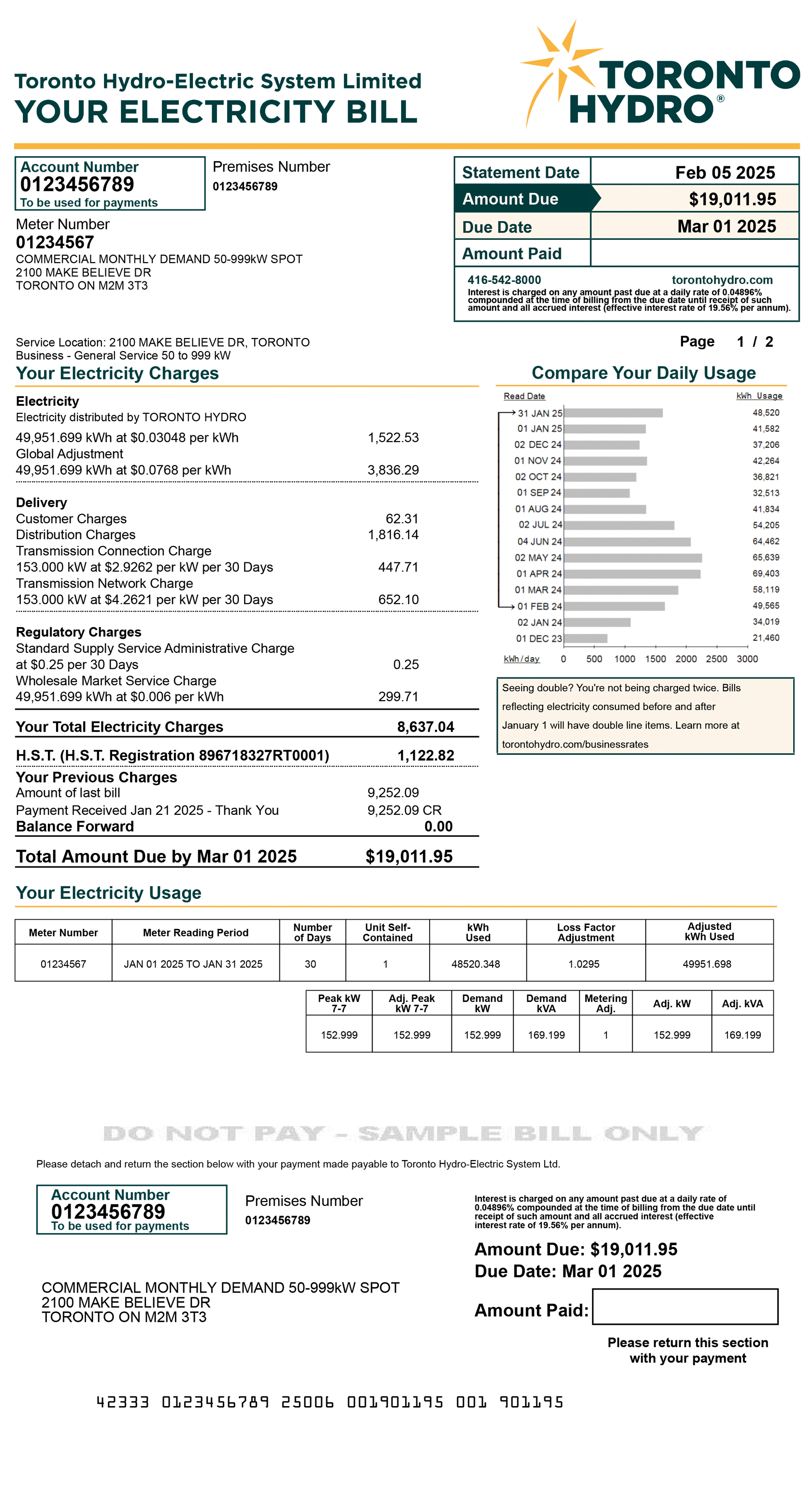 Interval meter sample bill for desktop.